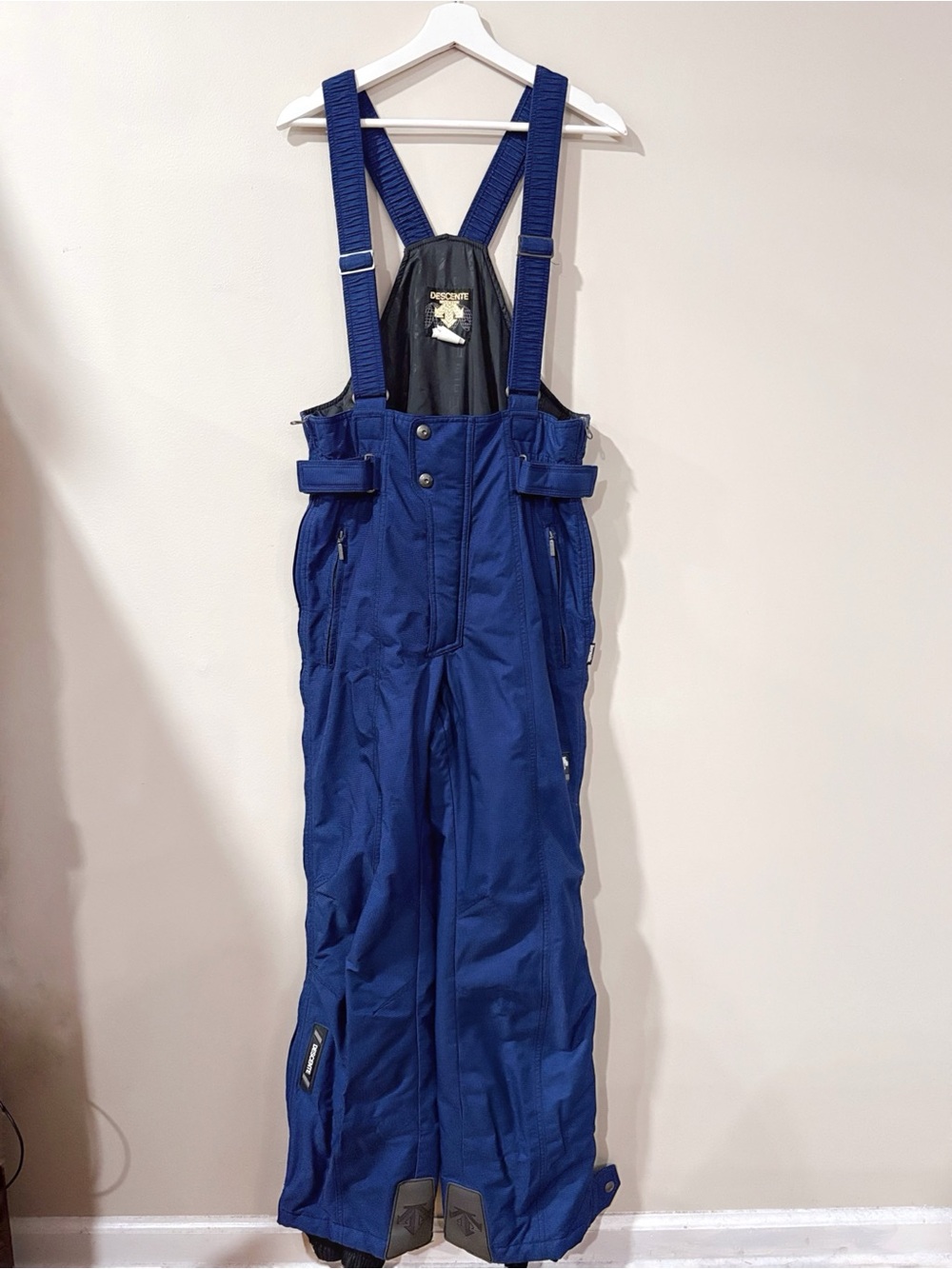 Descente Insulated Men's Blue Ski Bib Pants Sz 34 Snowboard Gorpcore Sportswear